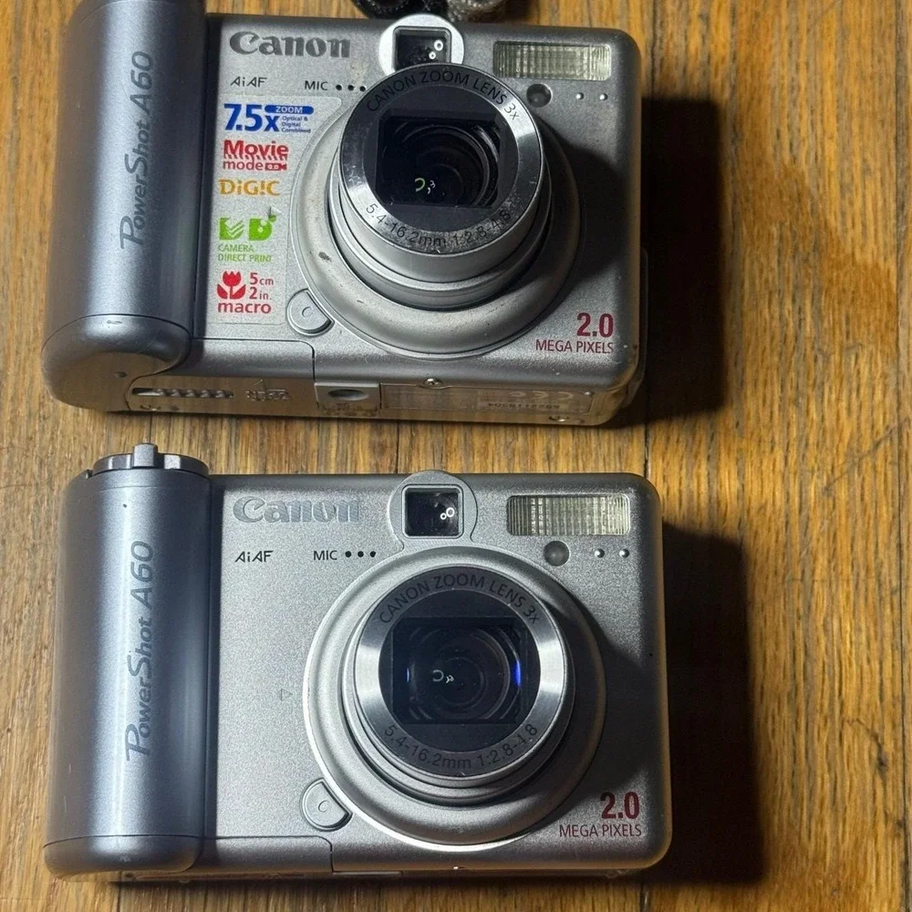 Lot of 2 Canon PowerShot A60 2.0MP Digital Cameras Silver -READ - Picture 10 of 11